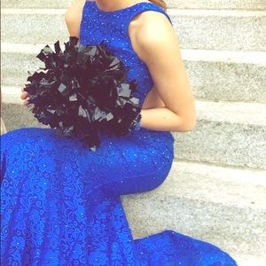 La Femme Blue lace/sequin formal/prom dress size 0